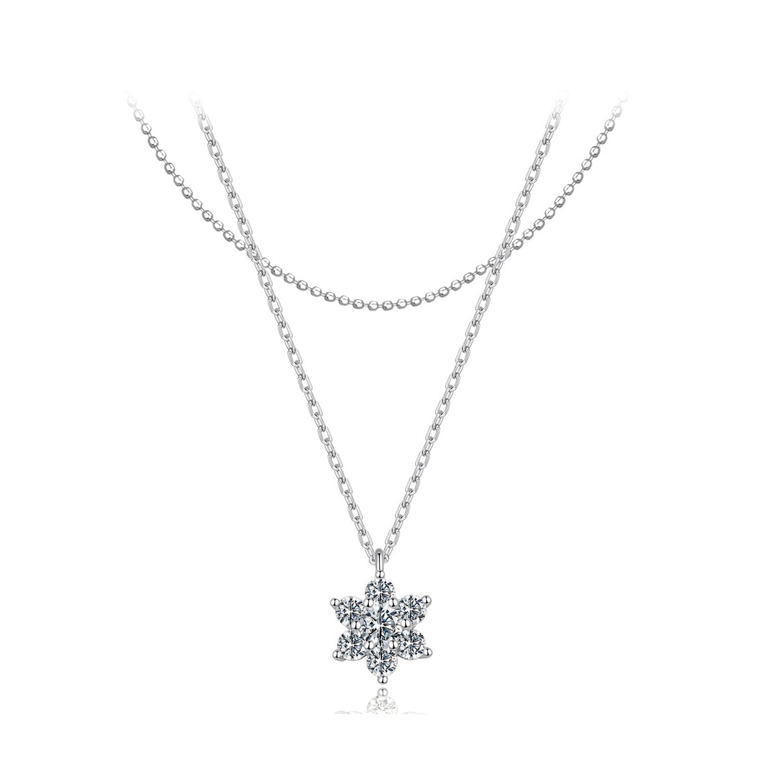 925 Sterling Silver 0.06 Carat &amp; 0.20 Carat Moissanite Necklace with White Gold Plating for Women  DestGlow