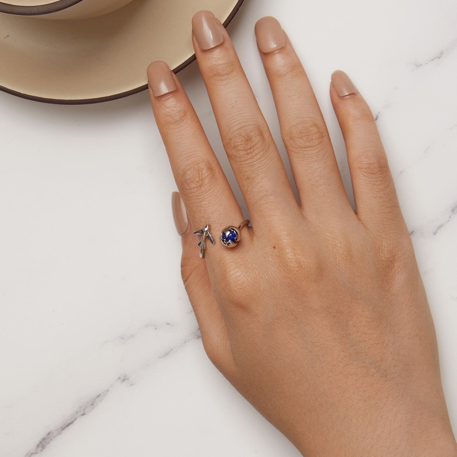 925 Silver 1.8mm Lapis Lazuli Ring  DestGlow