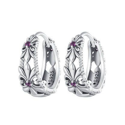 925 Sterling Silver Earrings with Pavé Setting and Oxidized Finish  DestGlow