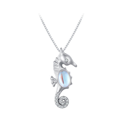 925 Sterling Silver Moonstone Necklace with Pavé Setting CZ for Women  DestGlow