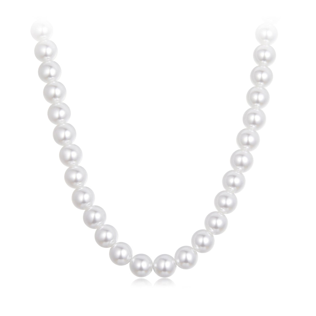 925 Sterling Silver White Gold Plated 39-45.5cm Quality Shell Pearl Necklace for Women  DestGlow