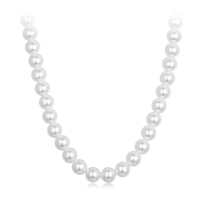 925 Sterling Silver White Gold Plated 39-45.5cm Quality Shell Pearl Necklace for Women  DestGlow