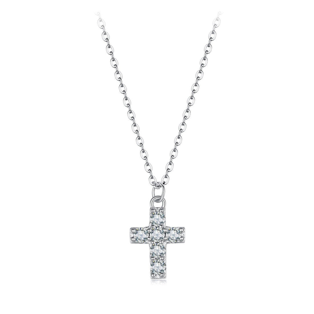 925 Sterling Silver Moissanite Pendant Necklace 40+5cm for Women  DestGlow
