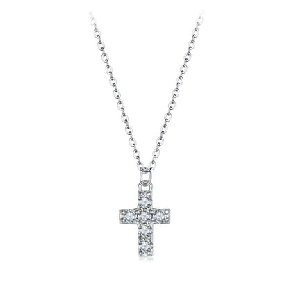 925 Sterling Silver Moissanite Pendant Necklace 40+5cm for Women  DestGlow