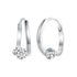 925 Sterling Silver Earrings with Pavé Setting CZ, Platinum Plated, 15x7mm for Women  DestGlow