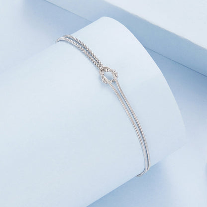 925 Sterling Silver &amp; Plated White Gold Bracelet for Women  DestGlow