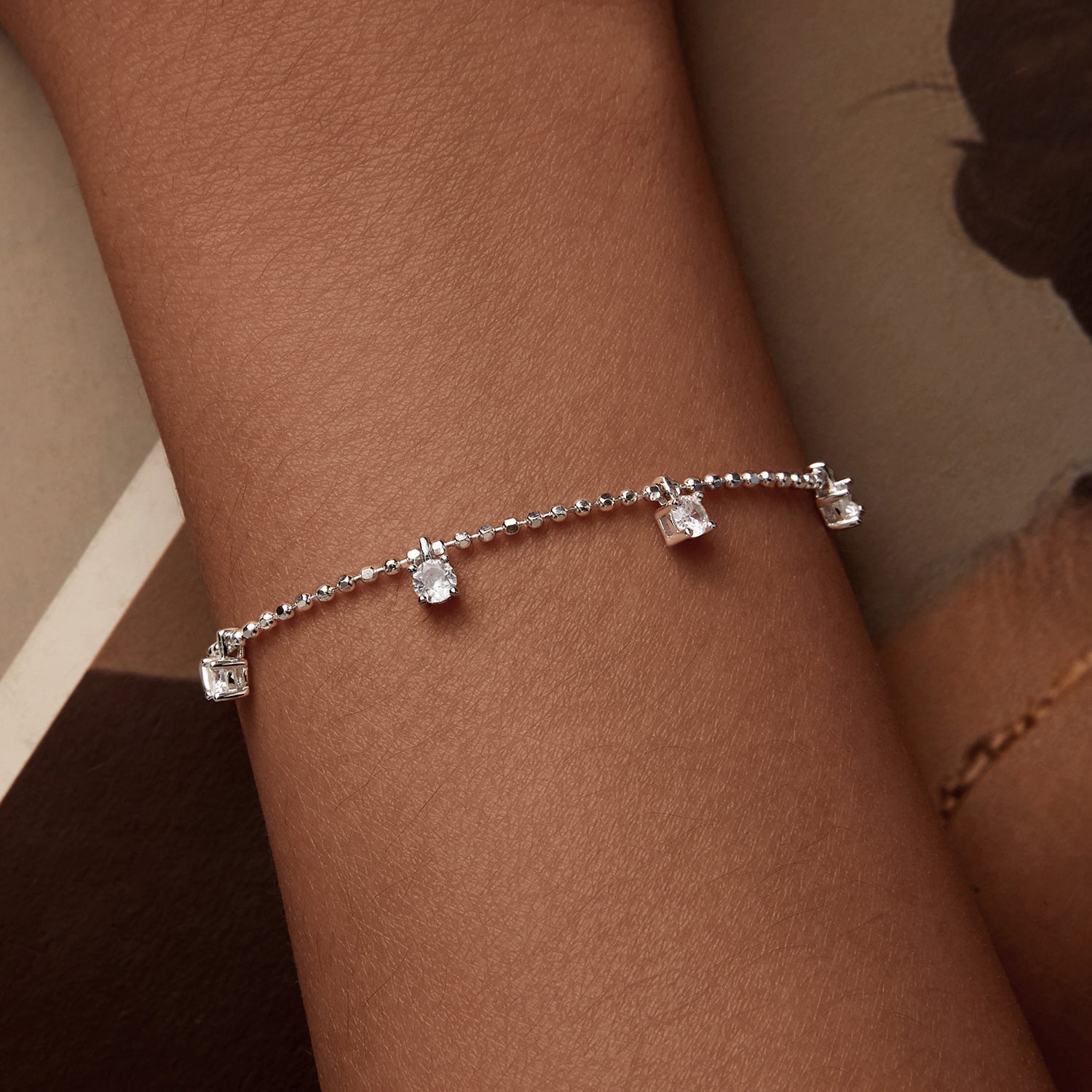 925 Sterling Silver Plated Platinum CZ Bracelet for Women  DestGlow