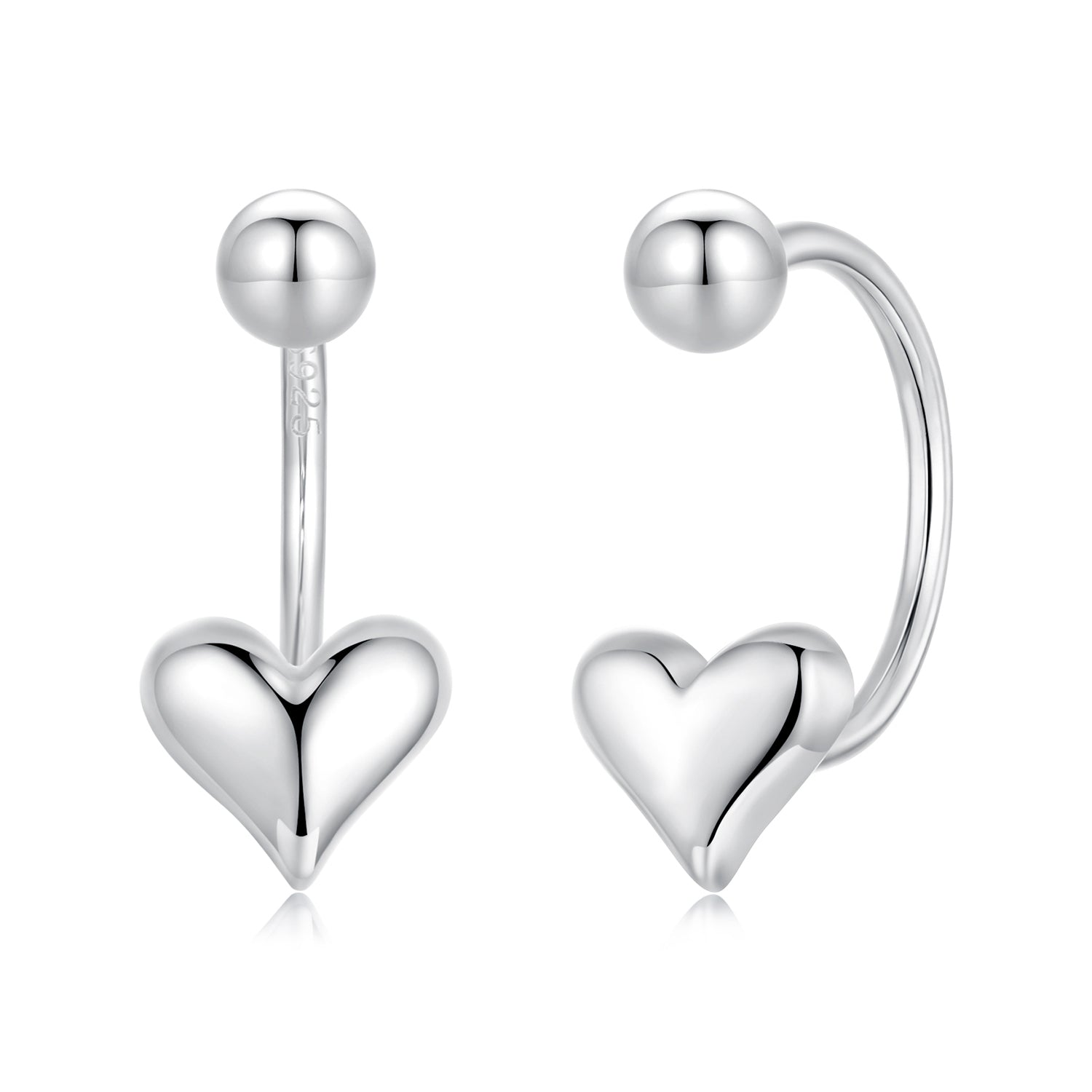 925 Sterling Silver Earrings with White Gold Plating, 1.3x0.58cm for Women  DestGlow
