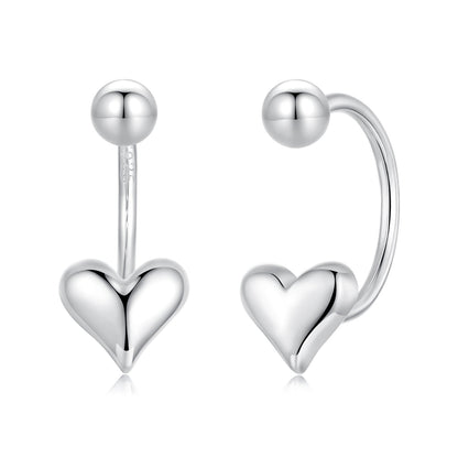 925 Sterling Silver Earrings with White Gold Plating, 1.3x0.58cm for Women  DestGlow