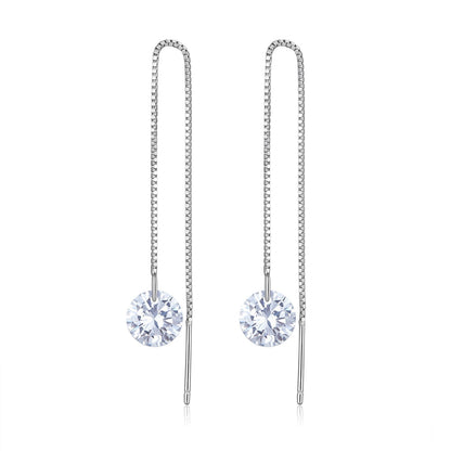 925 Sterling Silver Earrings with 0.8cm Main Stone and CZ for Women  DestGlow