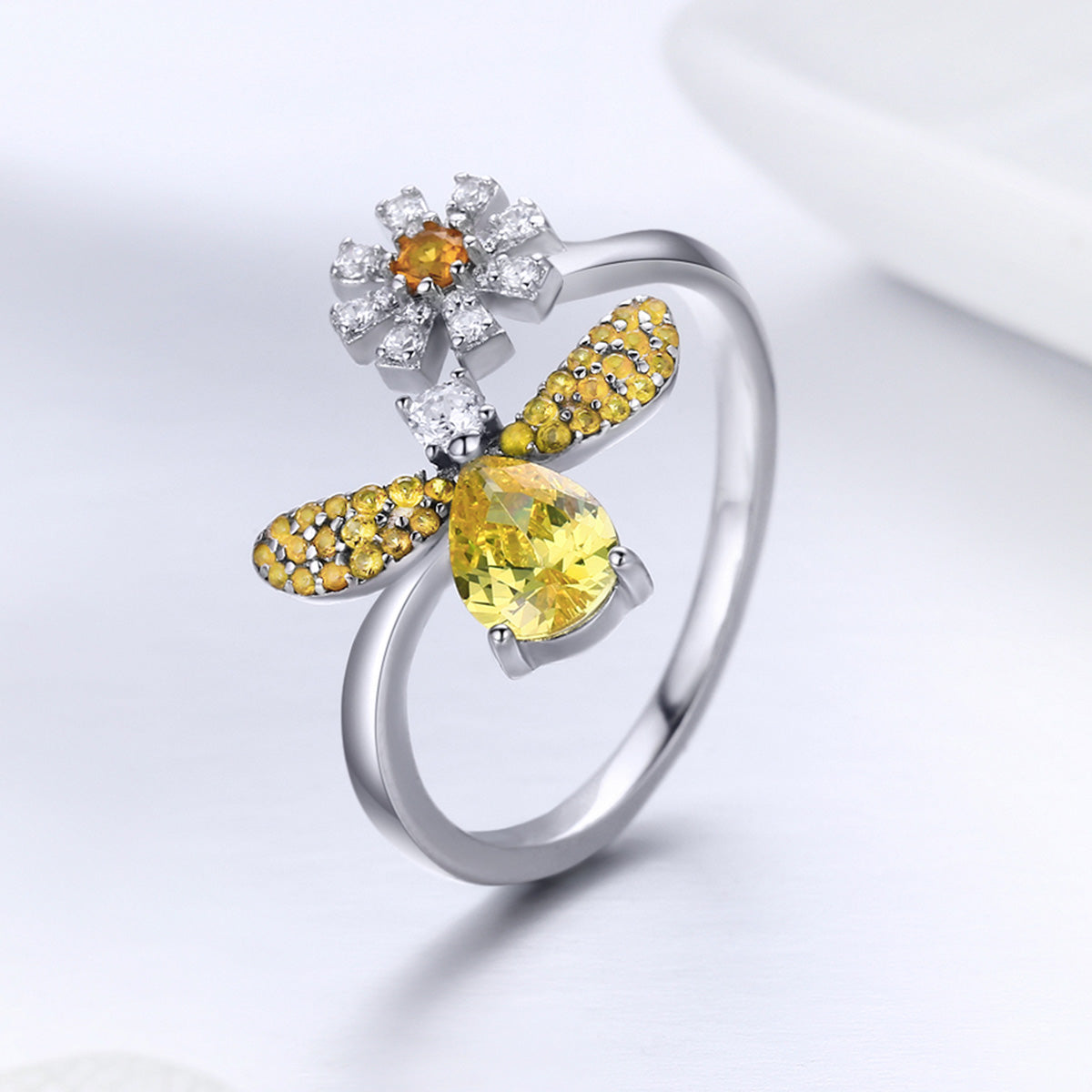 925 Sterling Silver Ring - 0.2cm Width, 1.6*1.5cm Size for Women  DestGlow