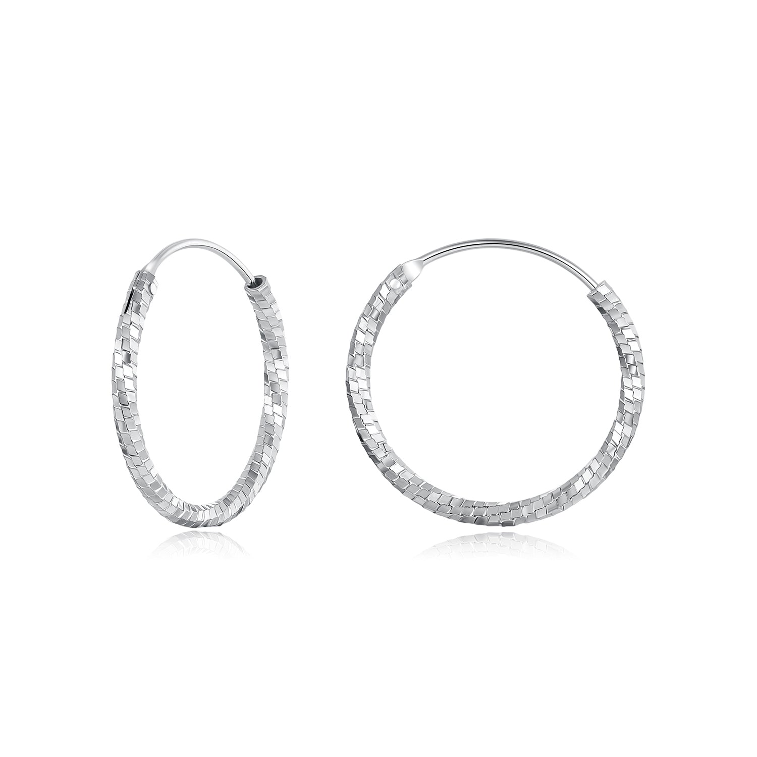 925 Sterling Silver Earrings for Women - White Gold Plated, 2.6*0.2 cm, Style L  DestGlow