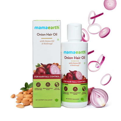 Mamaearth Onion Hair Oil With Onion &amp; Redensyl For Hair Fall Control