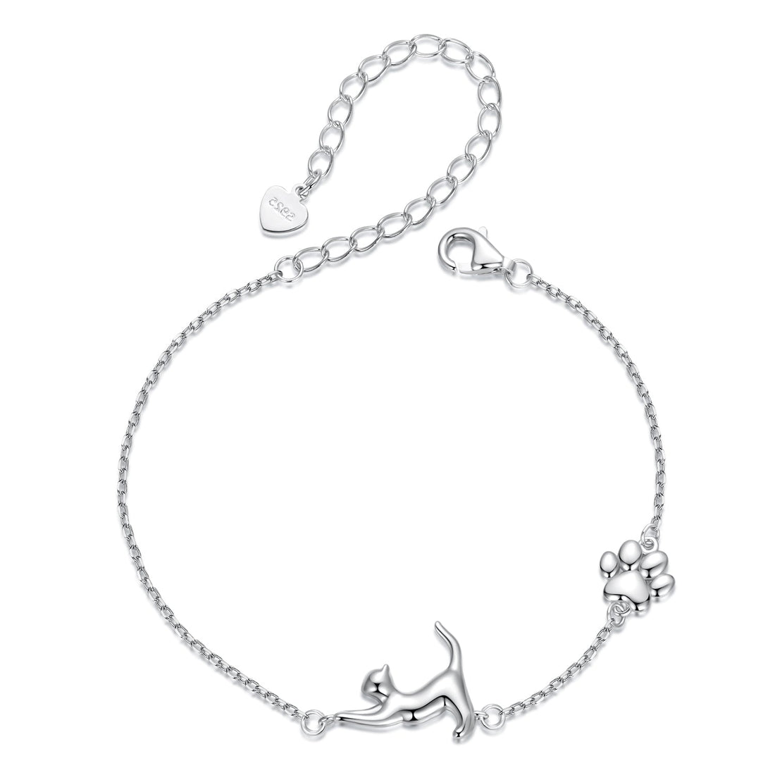925 Sterling Silver &amp; Plated White Gold Adjustable Bracelet for Women  DestGlow