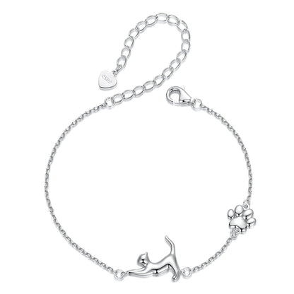 925 Sterling Silver &amp; Plated White Gold Adjustable Bracelet for Women