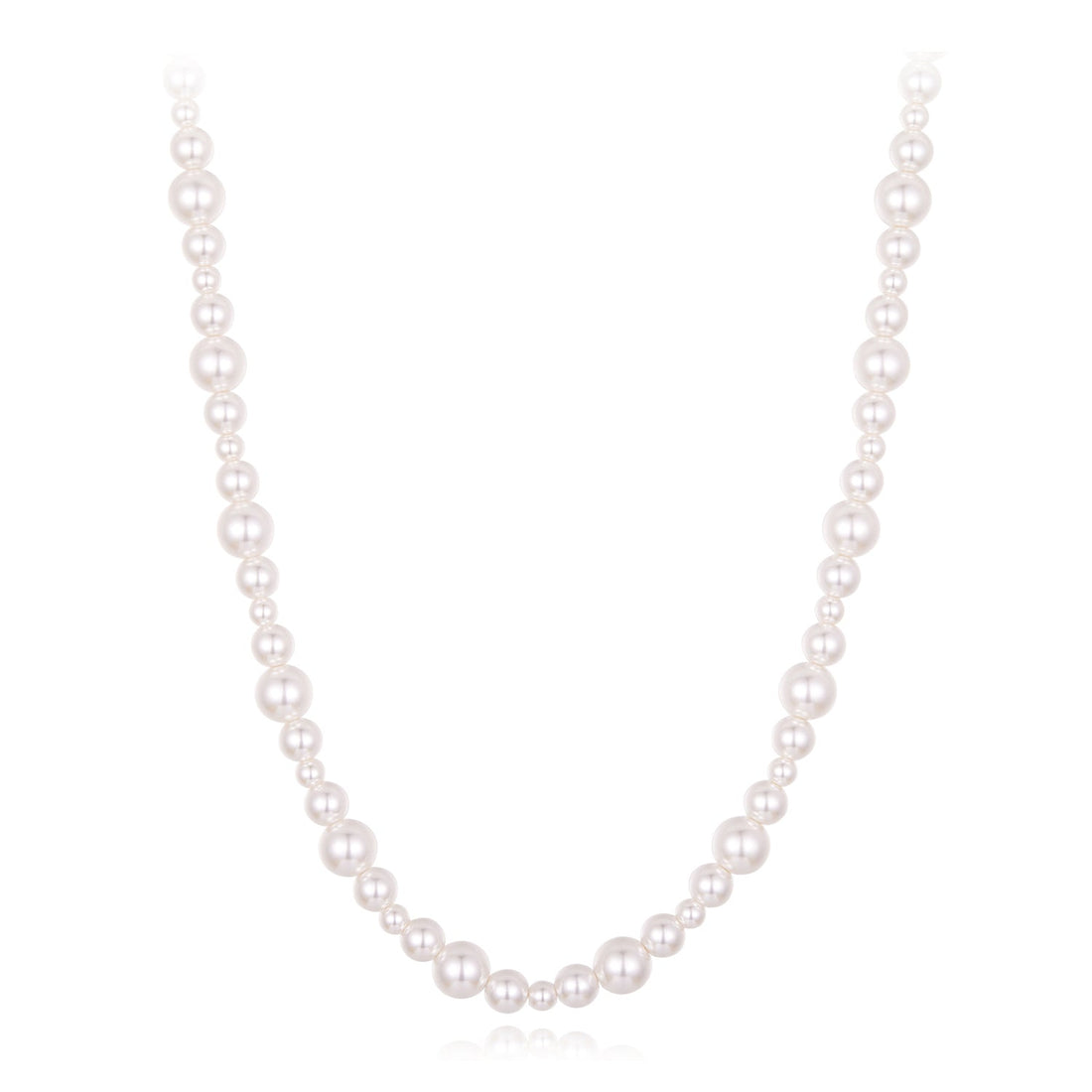 925 Sterling Silver White Gold Plated Necklace with Synthetic Pearls for Women  DestGlow