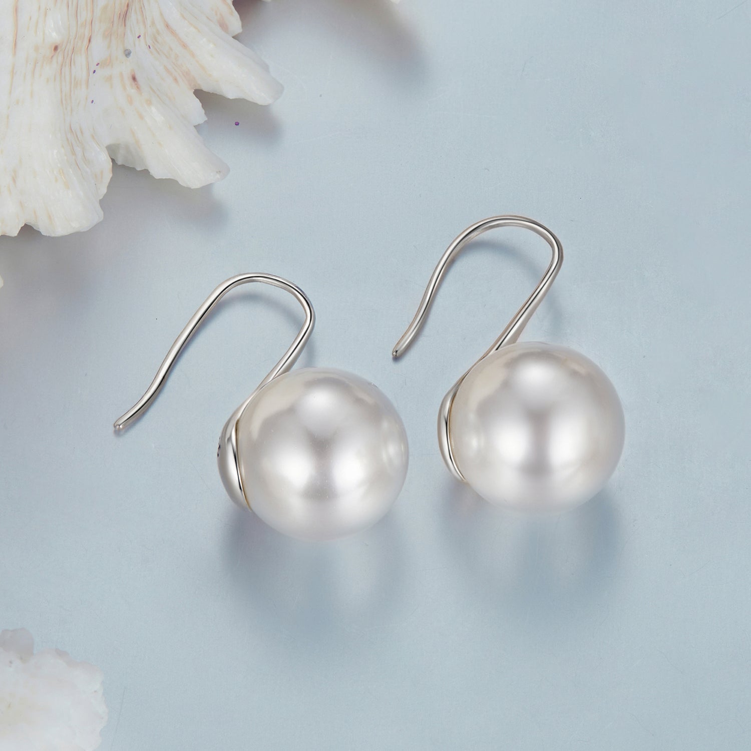 925 Sterling Silver Earrings with Quality Shell Pearl  DestGlow