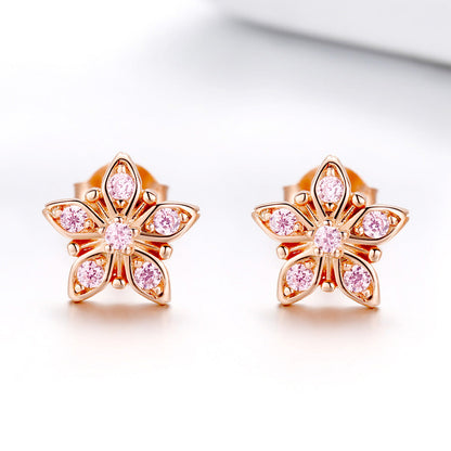 925 Sterling Silver Rose Gold Plated Pavé Setting CZ Earrings  DestGlow