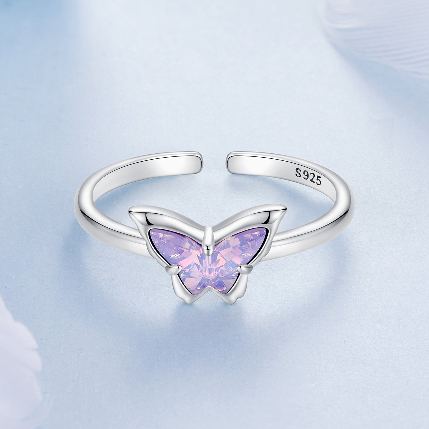 925 Sterling Silver Transparent Glass Pendant Rings for Women  DestGlow