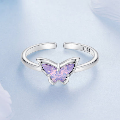 925 Sterling Silver Transparent Glass Pendant Rings for Women  DestGlow