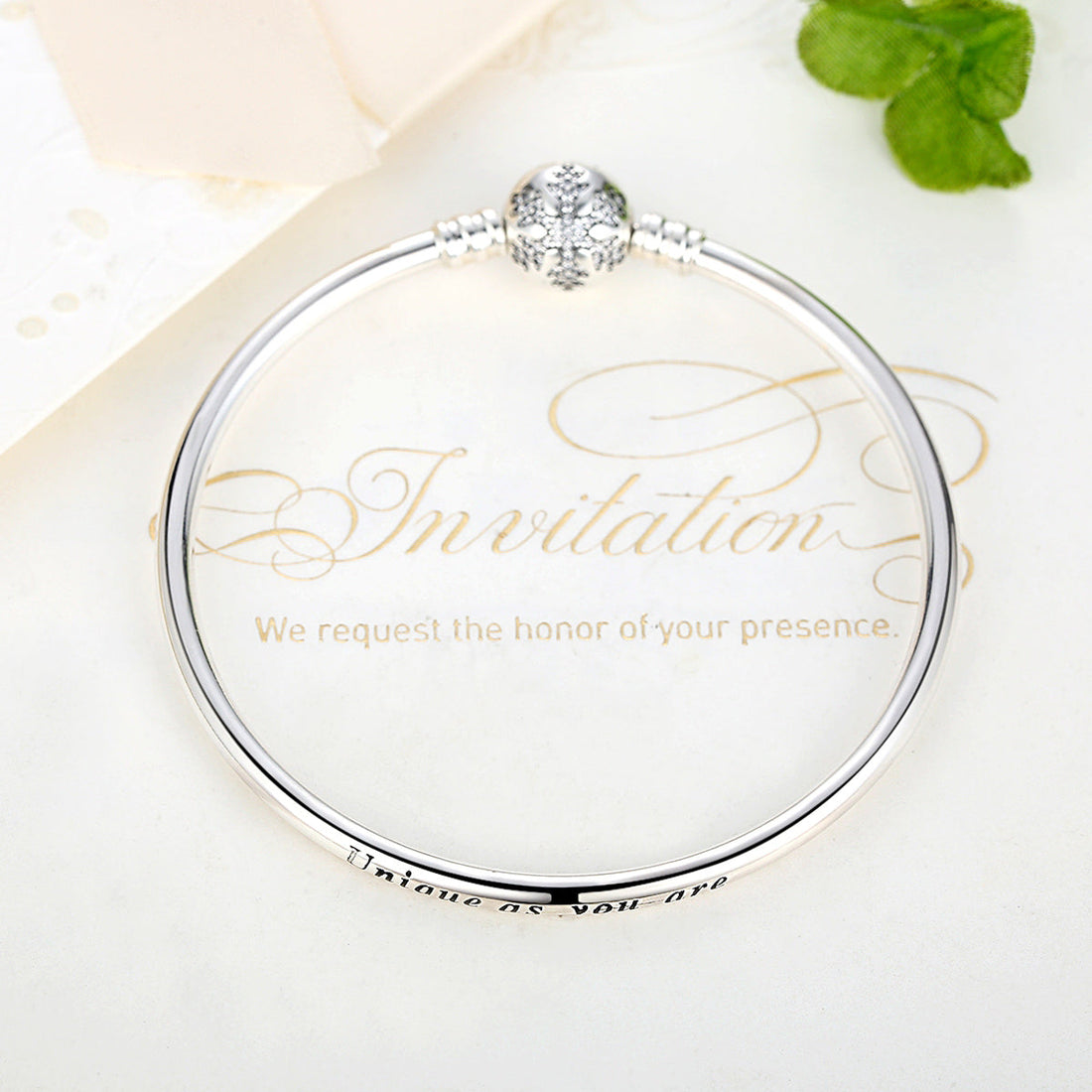 925 Sterling Silver 5.8CM Diameter and 0.3CM Thick Bracelet for Women  DestGlow
