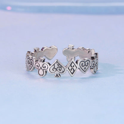 925 Sterling Silver Oxidized Silver 0.5cm Ring  DestGlow
