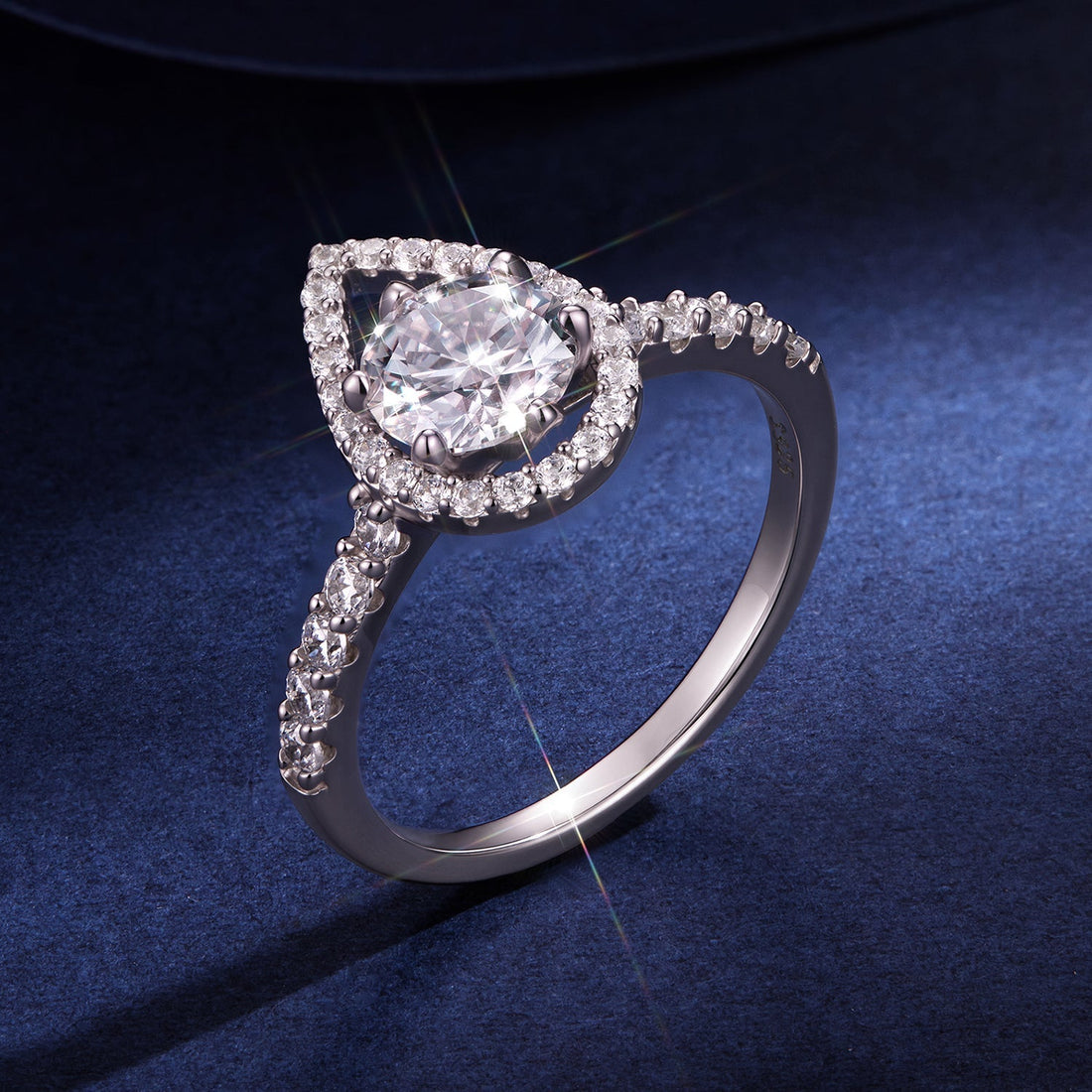925 Sterling Silver Moissanite 1 Carat Pendant Ring Size 6 for Women  DestGlow