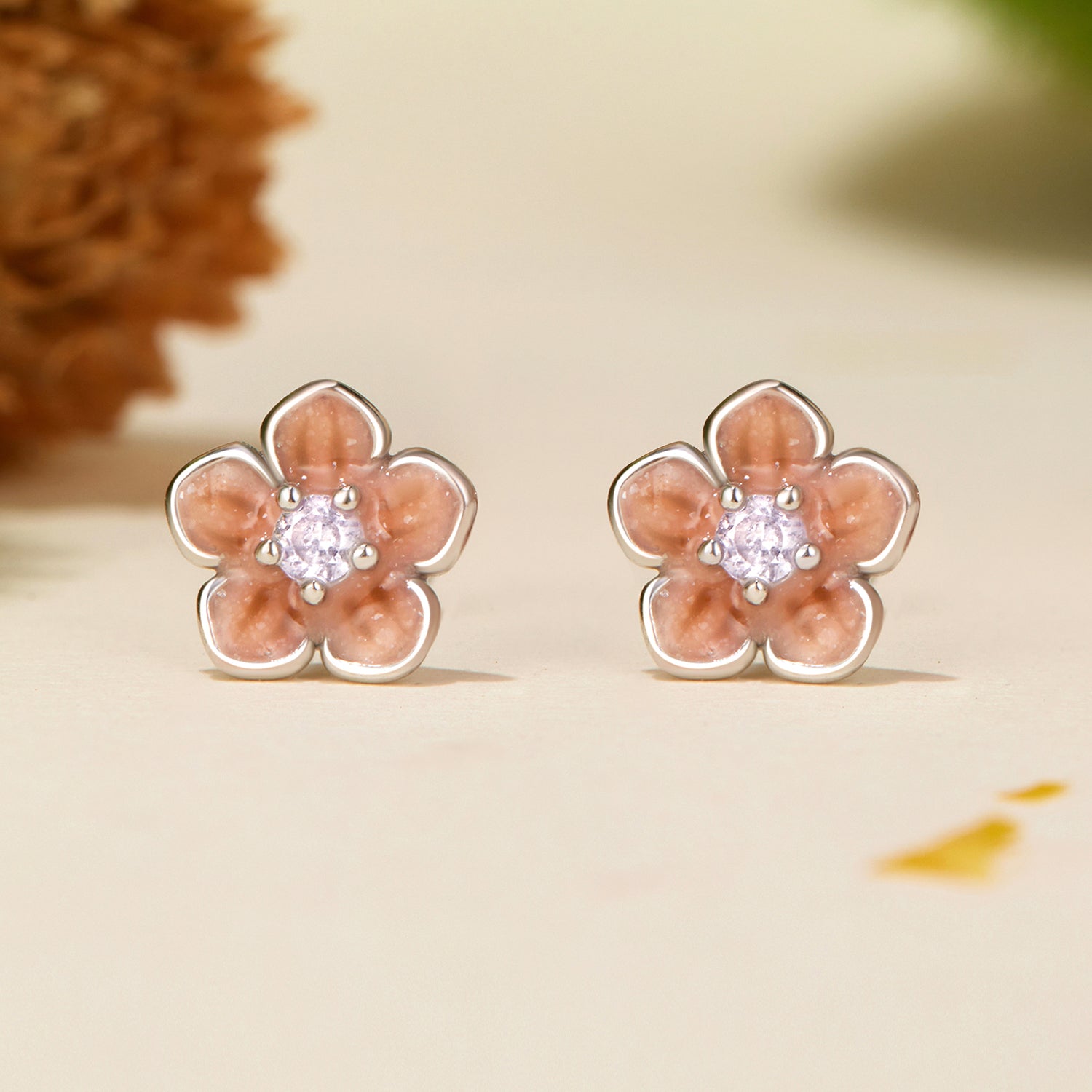 925 Sterling Silver Earrings with White Gold Plating and Pavé Setting CZ  DestGlow