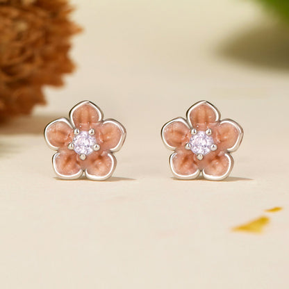 925 Sterling Silver Earrings with White Gold Plating and Pavé Setting CZ  DestGlow