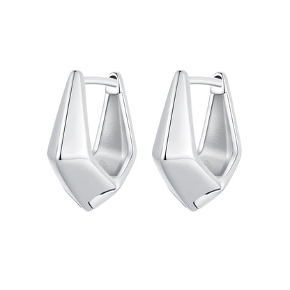 925 Sterling Silver White Gold Plated Earrings 14x6.5mm for Women  DestGlow