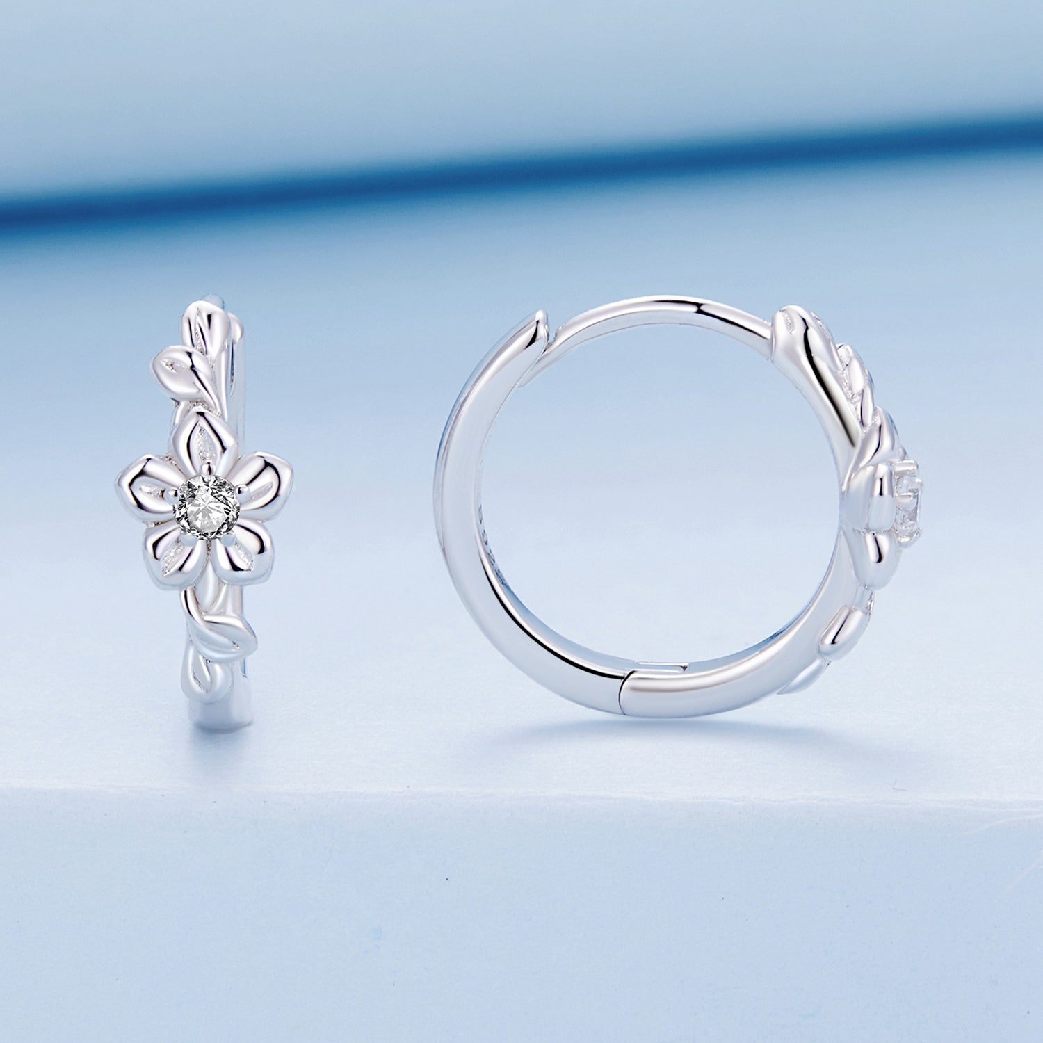 925 Sterling Silver Earrings with Zircon and Platinum Plating  DestGlow