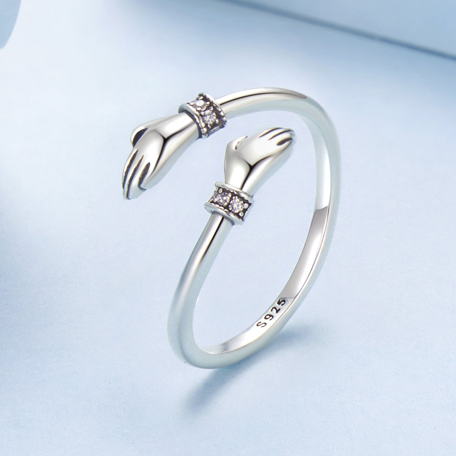 925 Sterling Silver Oxidized Pavé CZ Ring  DestGlow