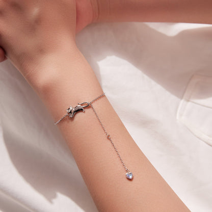 925 Sterling Silver White Gold Plated Moonstone CZ Bracelet for Women  DestGlow
