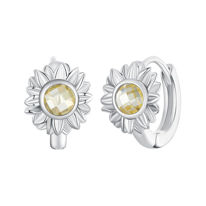 925 Sterling Silver Earrings with Transparent Glass, 12x9mm Size for Women  DestGlow