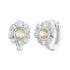 925 Sterling Silver Earrings with Transparent Glass, 12x9mm Size for Women  DestGlow