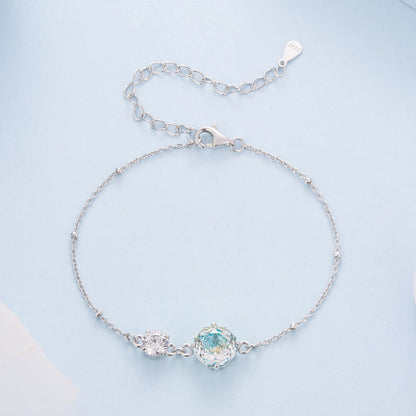925 Sterling Silver 0.8cm CZ White Gold Plated Bracelet for Women  DestGlow