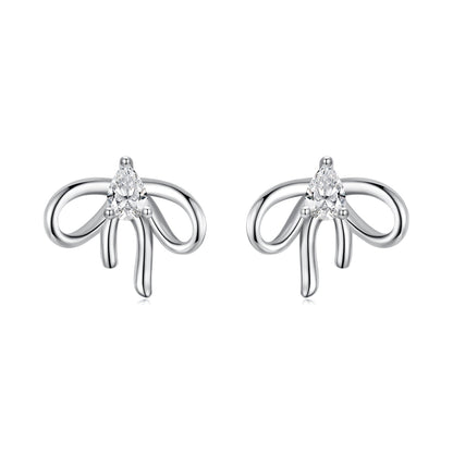 925 Sterling Silver Earrings with Pavé Setting &amp; Oxidized Finish
