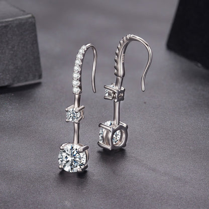 925 Sterling Silver Moissanite 1.00 Carat Earrings for Women  DestGlow