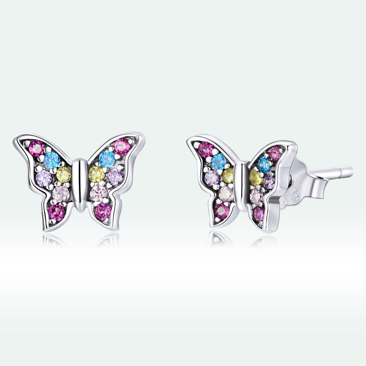 925 Sterling Silver Earrings with Pavé Setting CZ and Oxidized Silver  DestGlow