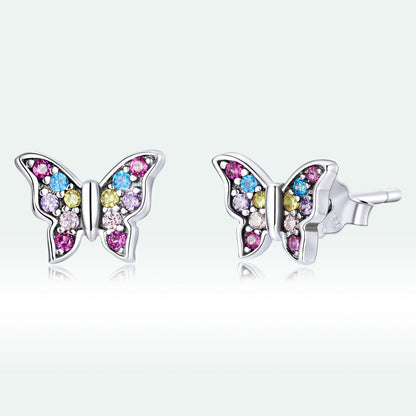 925 Sterling Silver Earrings with Pavé Setting CZ and Oxidized Silver  DestGlow