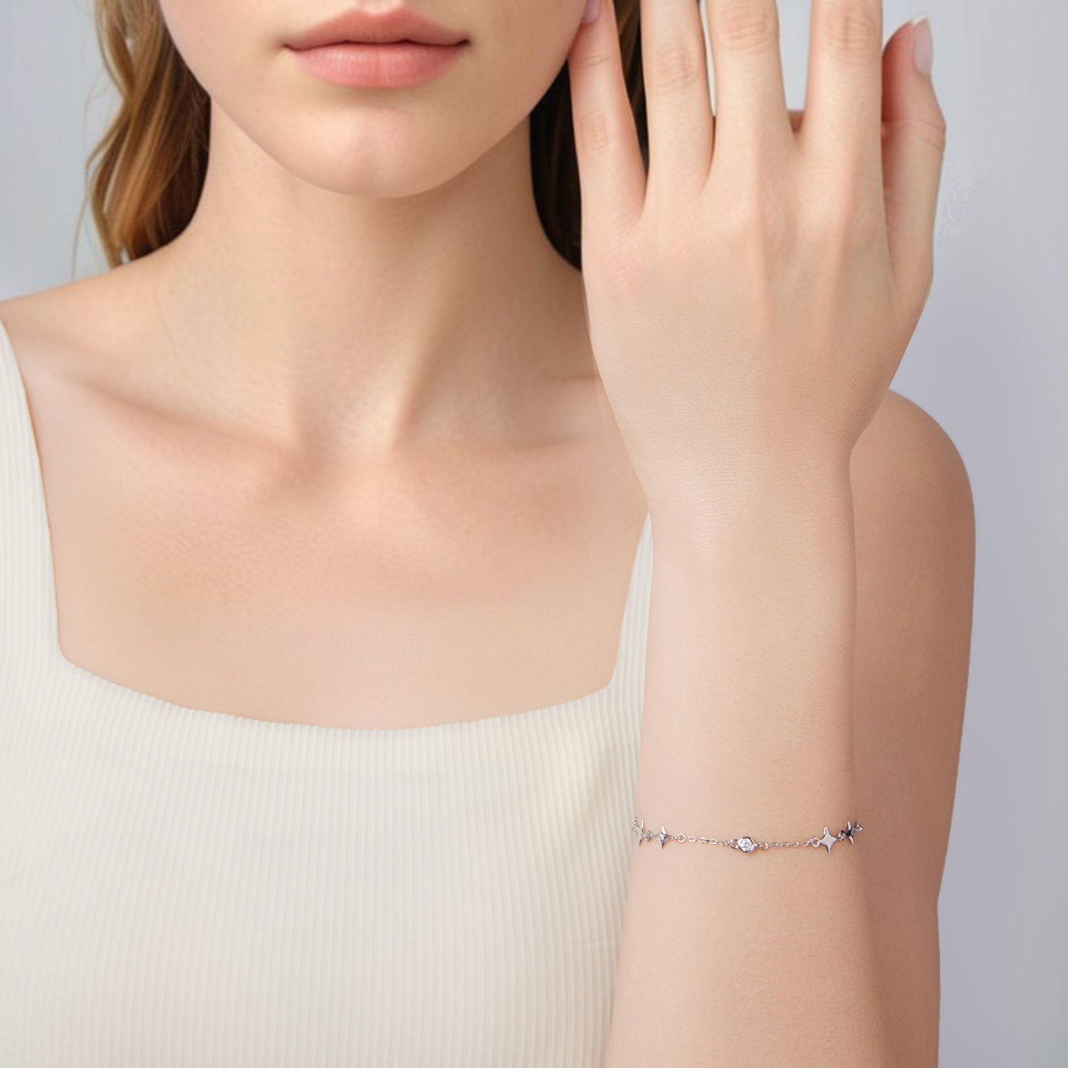 925 Sterling Silver 15+6cm Pavé Setting CZ Bracelet for Women  DestGlow