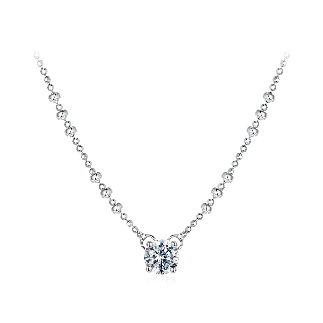 925 Sterling Silver 0.5 Carat Moissanite Necklace for Women  DestGlow