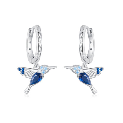 925 Sterling Silver Opal Nanometer Stone Earrings, White Gold Plated, 23*13mm for Women  DestGlow