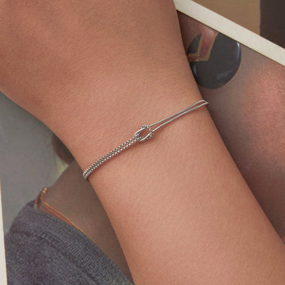 925 Sterling Silver &amp; Plated White Gold Bracelet for Women  DestGlow