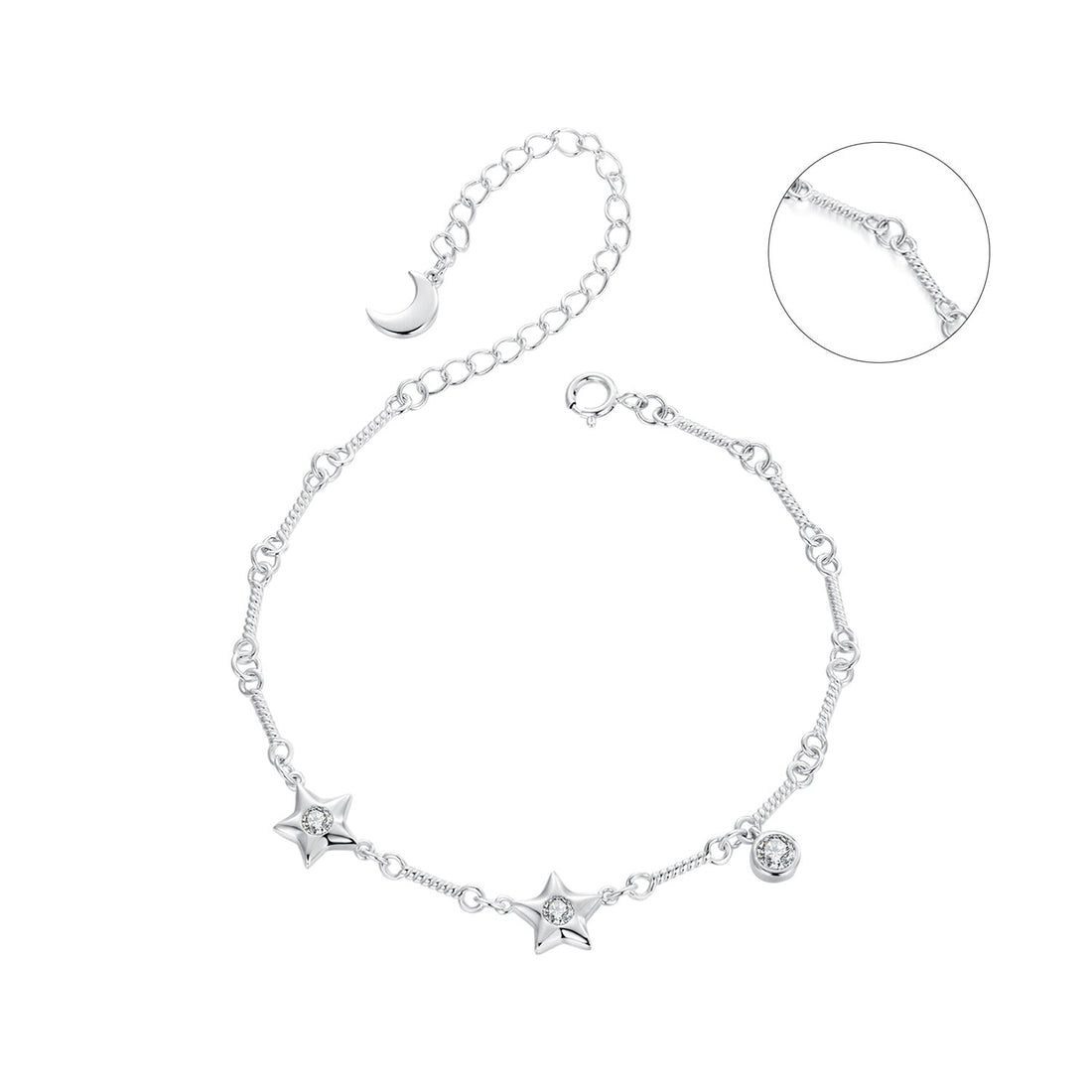 925 Sterling Silver White Gold Plated CZ Bracelet for Women  DestGlow