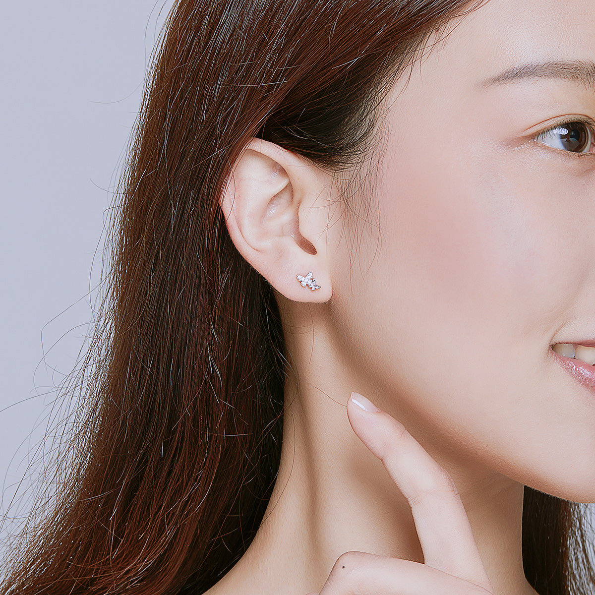 925 Sterling Silver Earrings with Pavé Setting CZ - 0.6*0.9cm  DestGlow