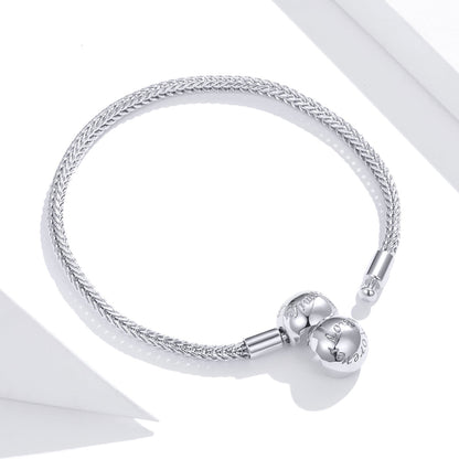 925 Sterling Silver Plated Platinum 17cm Bracelet for Men  DestGlow