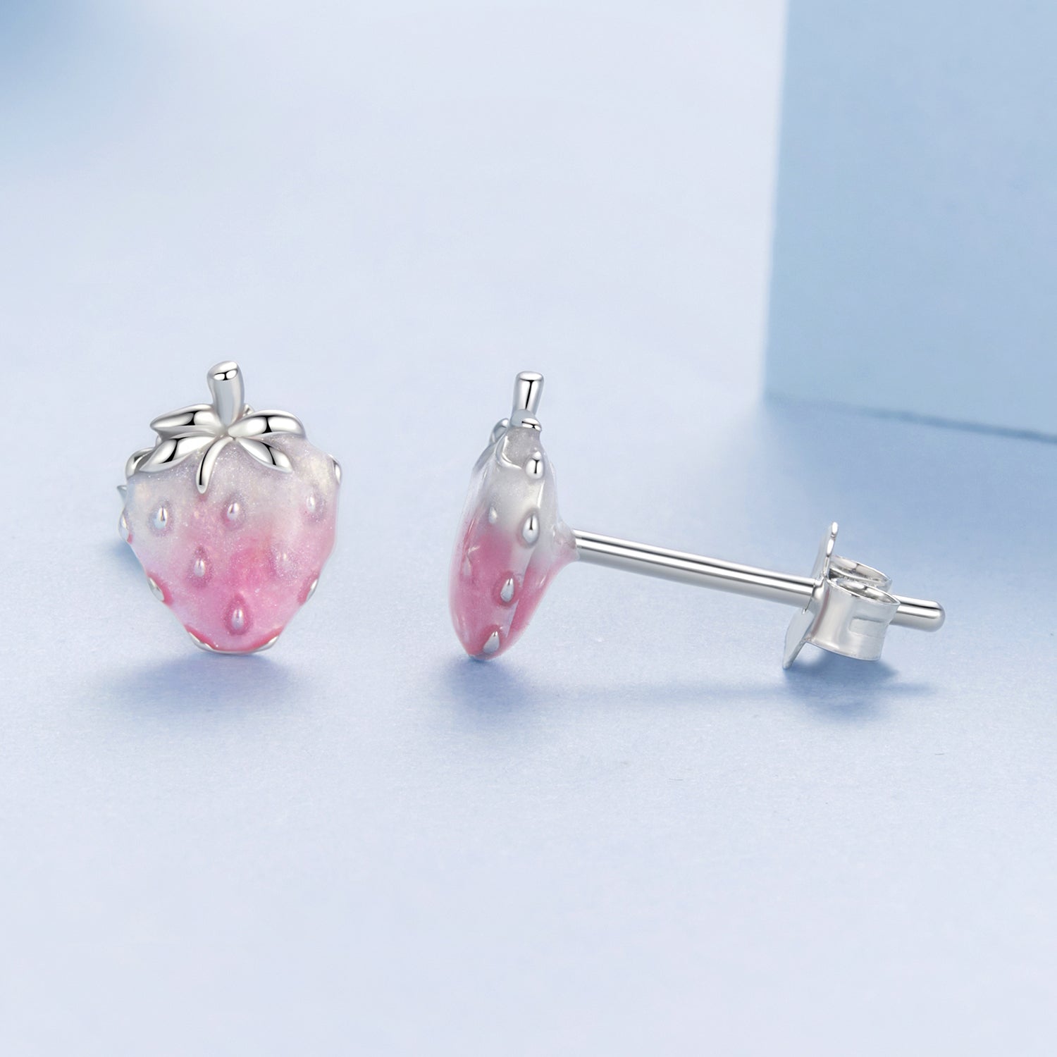 925 Sterling Silver White Gold Plated Enamel Earrings  DestGlow