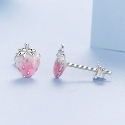 925 Sterling Silver White Gold Plated Enamel Earrings  DestGlow
