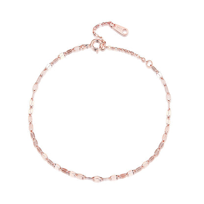 925 Sterling Silver Adjustable Rose Gold Bracelet for Women